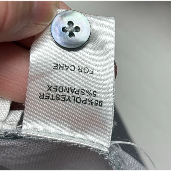 Pomelo Satin Blouse, Gray Wrap Shirt, Peplum, Bell Sleeves, Women's Size S - Picture 6 of 7